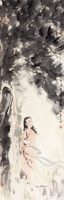 傅抱石 人物立轴