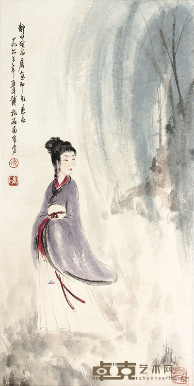 傅抱石 湘君图立轴 69×35