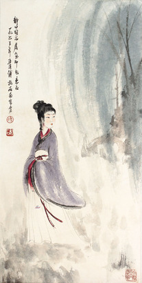 傅抱石 湘君图立轴
