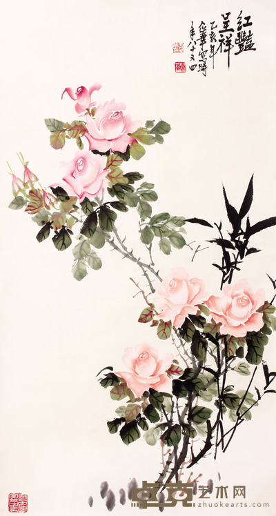 张企华 花卉镜片 99×51