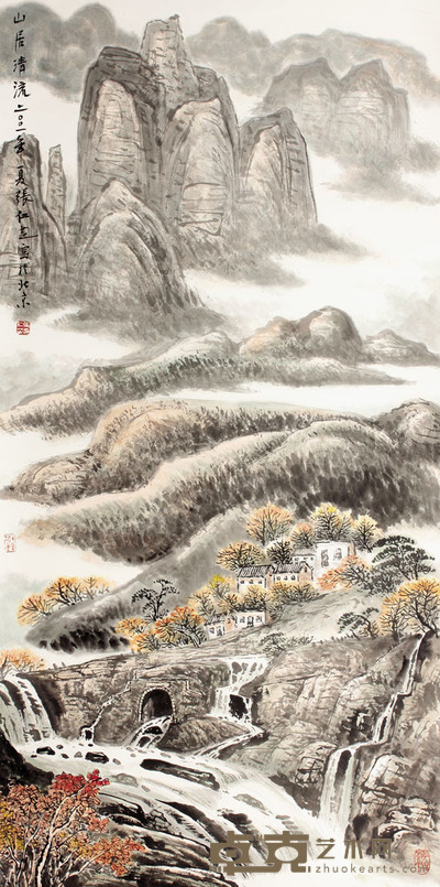 张仁芝 山水立轴 136×68
