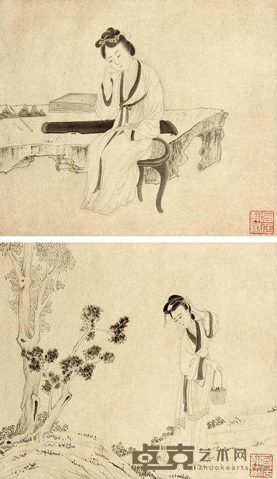 高居翰 仕女镜片 20×24×2