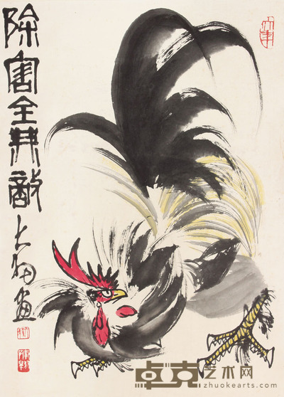 陈大羽 鸡立轴 67×48