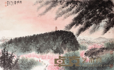 傅抱石 山水横幅镜片 60×97