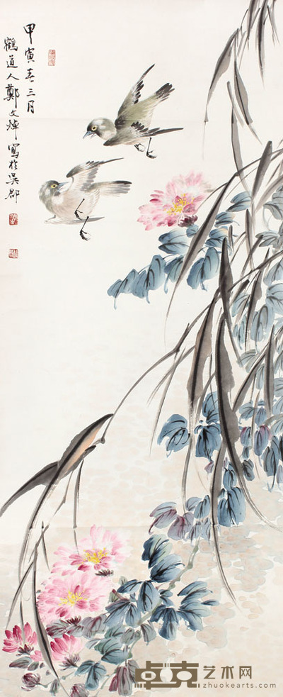 郑文焯 花卉立轴 39×91