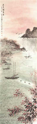傅抱石 山水立轴