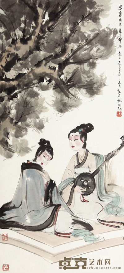 傅抱石 仕女立轴 96×44