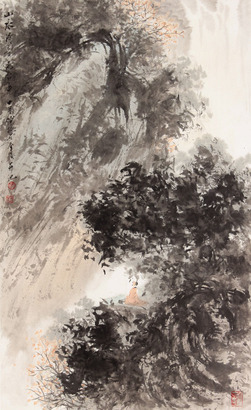 傅抱石 山水立轴