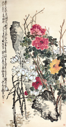 赵云壑 花卉立轴
