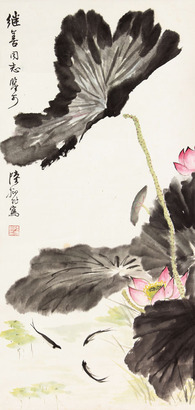 陆抑非 花卉立轴