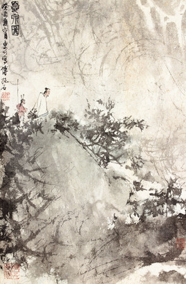 傅抱石 山水立轴