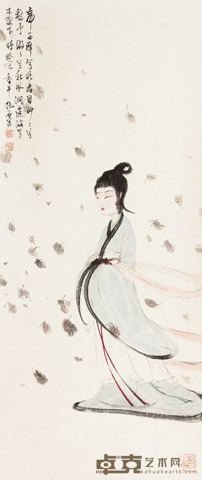 傅抱石 人物立轴 74×32