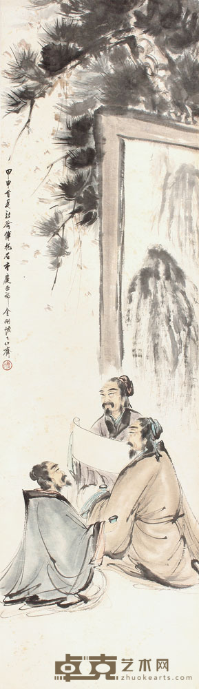 傅抱石 人物立轴 118×34
