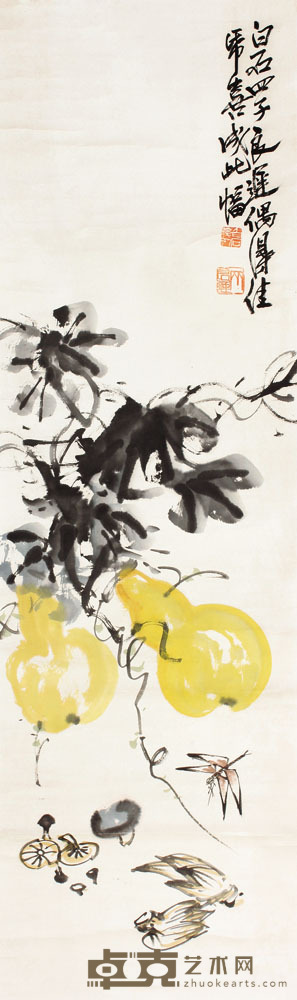 齐良迟 葫芦立轴 111×34