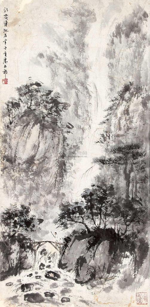 傅抱石 山水 立轴
