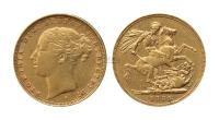 1885年英国马剑1磅金币一枚