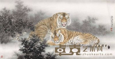 秦学研 虎 托片 82×160cm
