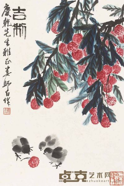 娄师白 花鸟 镜片 68×45cm