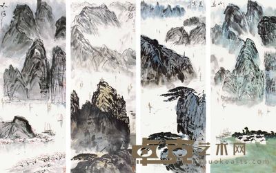 肖峰 山水 四屏 136×50cm×4