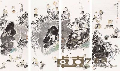 张金武 人物 四屏 136×50cm×4