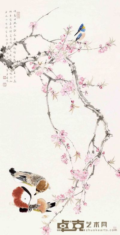 周午生 花鸟 软片 131×66cm