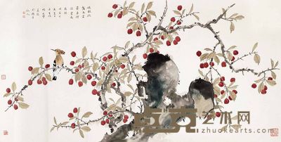 周午生 花鸟 镜片 68×136cm