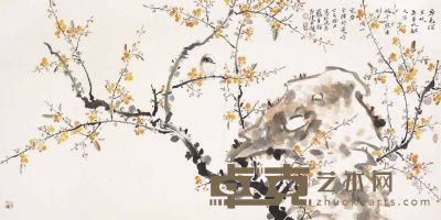贾广健 花卉 镜片 68×137cm