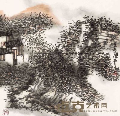 陈平 山水 镜片 69×68cm