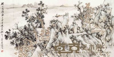 谢冰毅 山水 软片 68×136cm