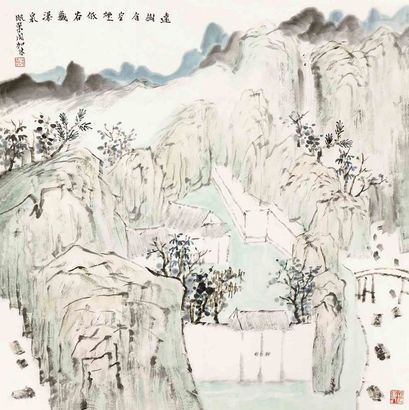 何加林 山水 镜片