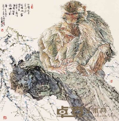 李蒸蒸 冰雪林中 托片 68×68cm