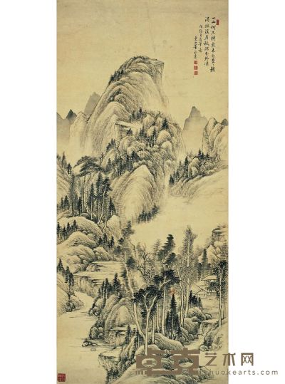 董邦达 临溪草阁图 117.5×53cm