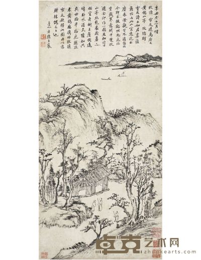 王宸 游黄鹄山亭图 54×26cm