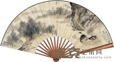 郑午昌 青丘泛舟图 23.5×74cm