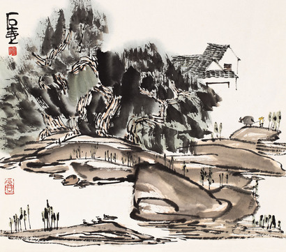 陈子庄 山水 立轴