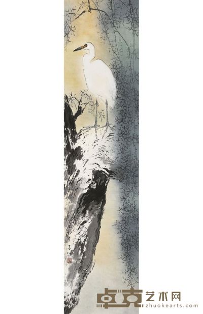 白鹭绿柳图 140.5×34.5cm