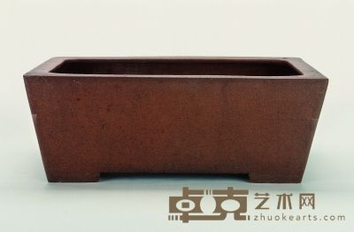 清·桃花泥长方盆 49×31×18cm