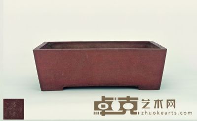 清·彭楚山制款紫泥长方盆 42×29×13.5cm