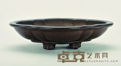 民国·紫泥海棠形盆 30×25×7cm