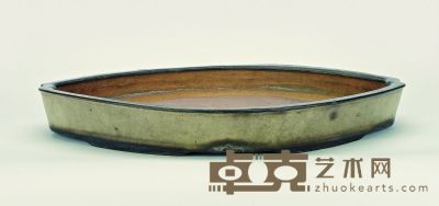 清晚期·白釉倭角船形盆 46.5×33.5×6cm