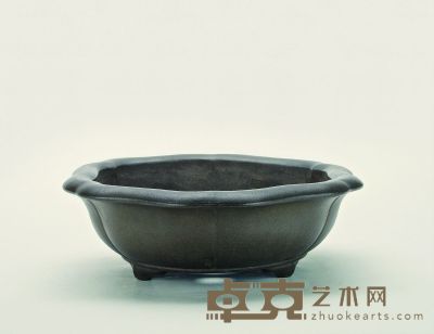 民国·紫泥葵花形盆 32×10cm