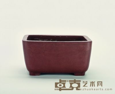 清中期·紫泥长方盆 26×19×13cm