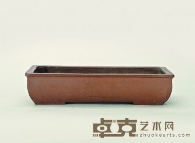 清·紫泥长方盆 33×15.5×7.5cm