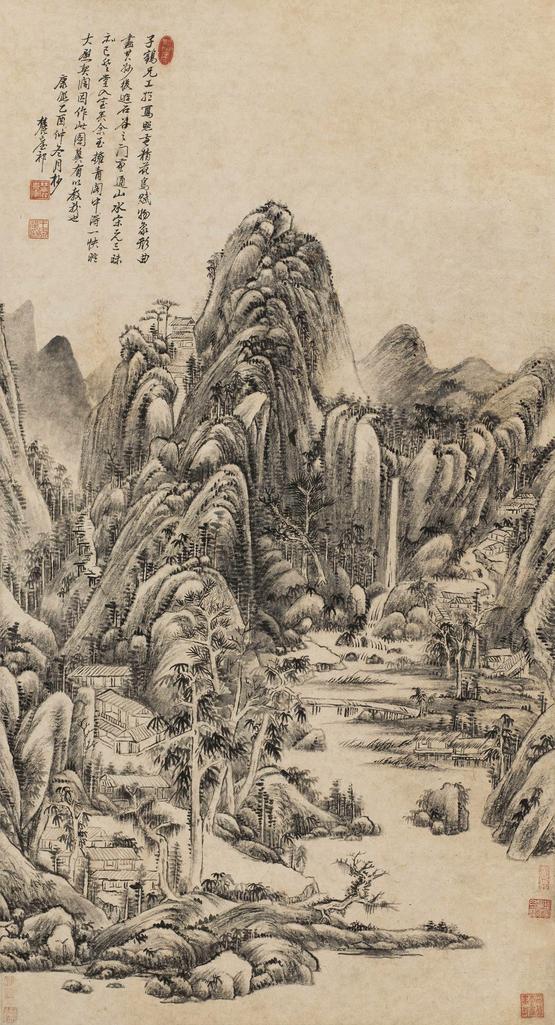 王原祁 康熙乙酉（1705）年作 深山幽居 立轴