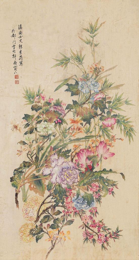 缪嘉惠 姹紫嫣红 立轴