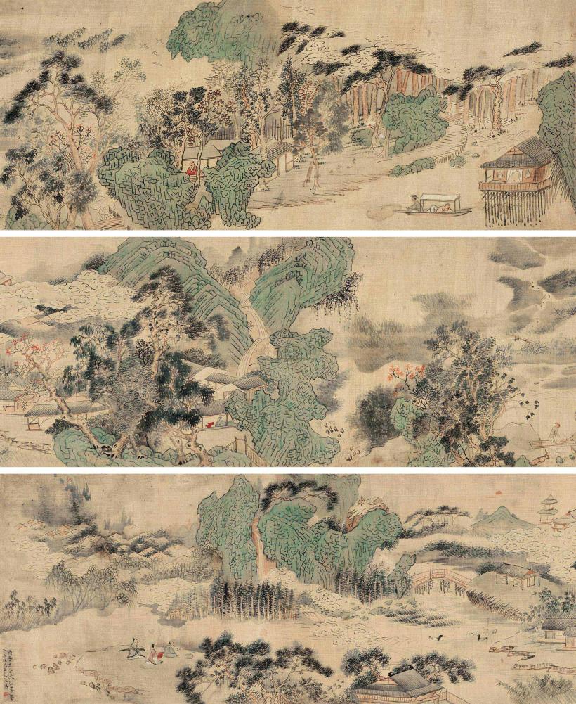 文从昌 丙子（1636）年作 溪山清远图卷 手卷