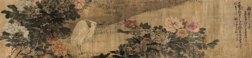 任熊 庚戌（1850）年作 花鸟 立轴