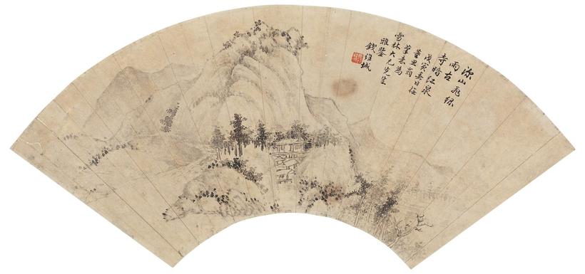 钱维城 戊寅（1758）年作 山水 扇面