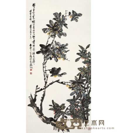 吴征 三秋桂子图 104×51.5cm