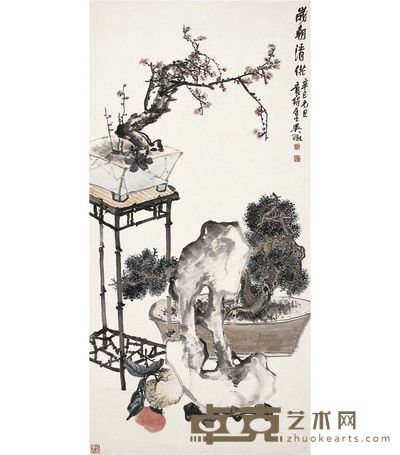 吴征 岁朝清供图 133×66cm